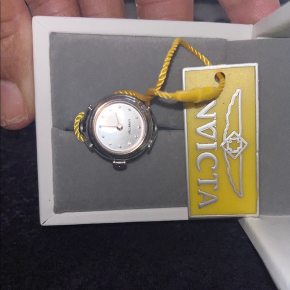 Invicta Women’s Silver Tone Round Dial Ring Watch with Yellow Accent Tag main image 5